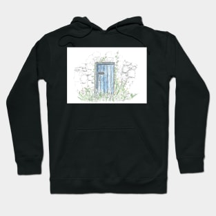 Old blue cottage door, Galway Hoodie